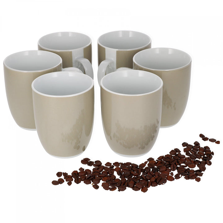 van Well Vario 6er Kaffeetassen-Set - Porzellan-Tasse gross - in fröhlichen Farben - pflegeleichtes