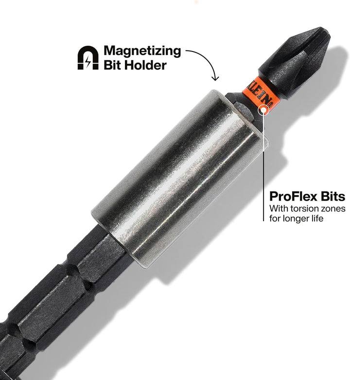 Klein Tools 32308 Multi-Bit-Schraubendreher, schlagfest, 8-in-1 verstellbar, magnetisches Werkzeug m