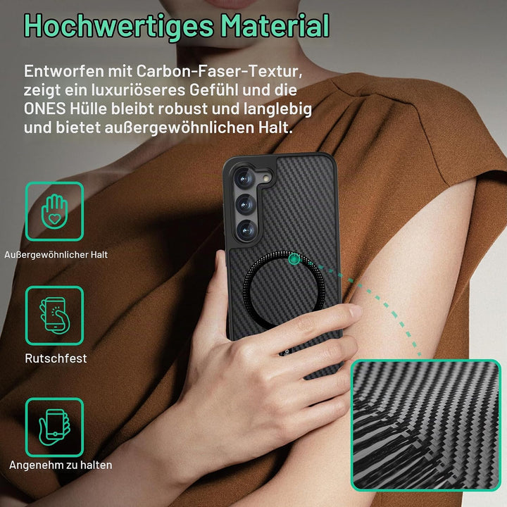 ONES Magnetisch für Samsung Galaxy S23 Ultradünne Hülle, Kompatibel mit MagSafe, Fallschutz in Milit