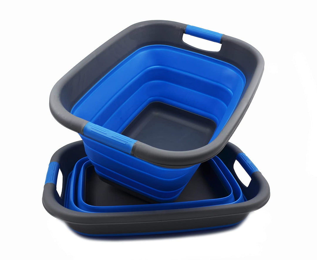 SAMMART 25L Faltbarer Wäschekorb/Wanne - Faltbarer Vorratsbehälter/Organizer - Tragbarer Waschbehält