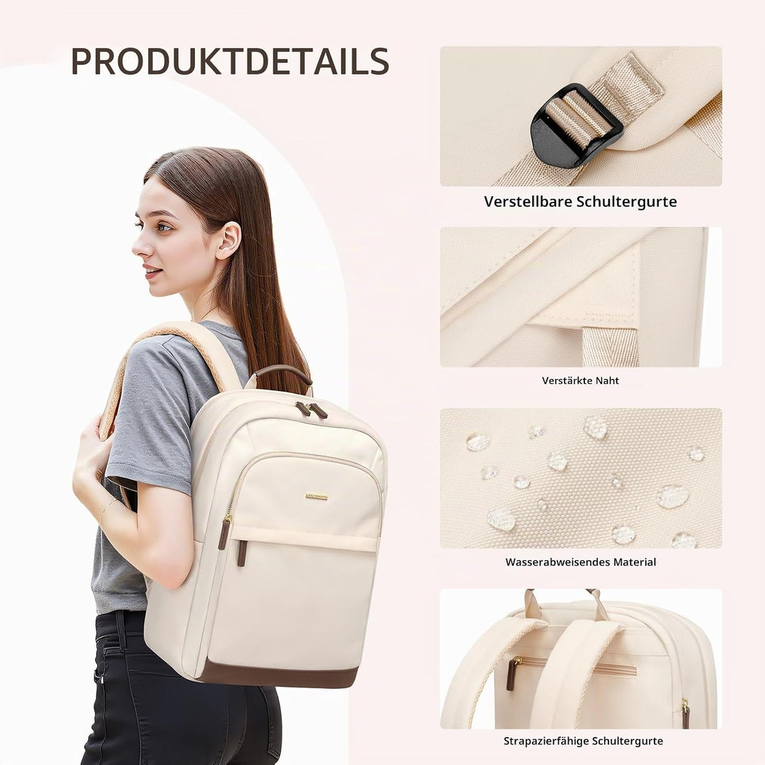 Rucksack Damen für Schule, Laptop Rucksack 16 Zoll, Gross Schultasche Arbeitstasche Lehrertasche Bac