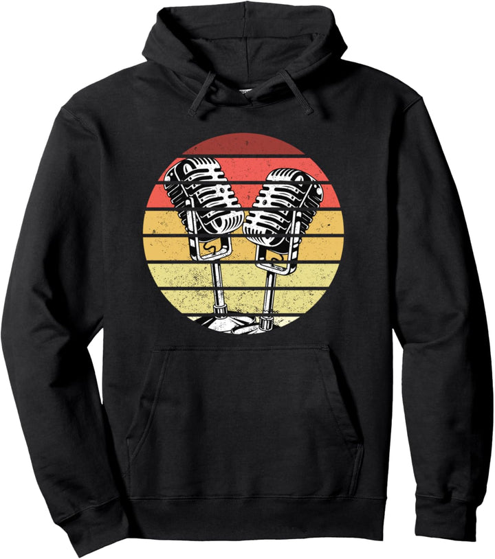 Singen Karaoke Sänger Mikrofon Retro Sängerin Musik Geschenk Pullover Hoodie