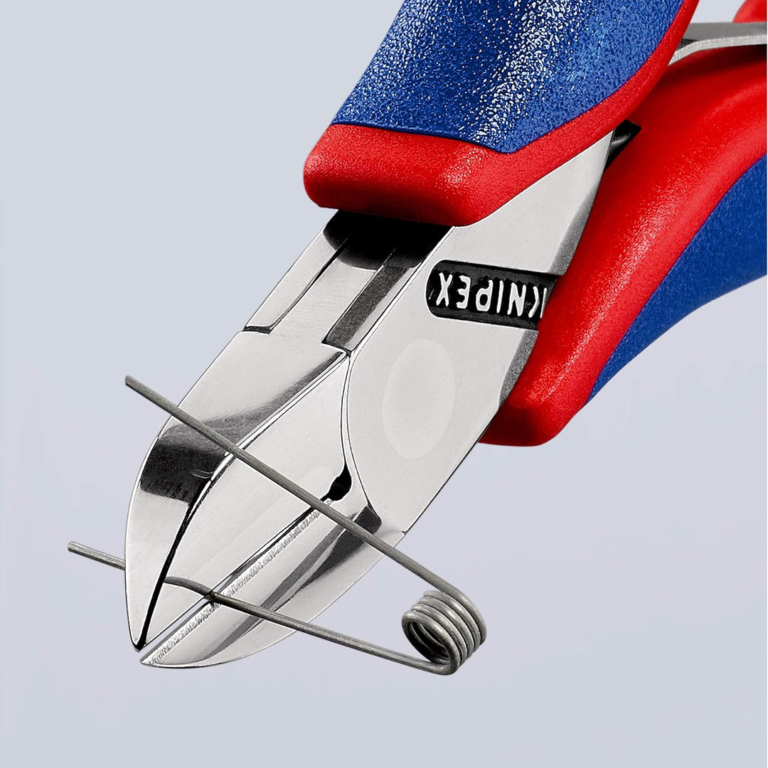 Knipex Elektronik-Seitenschneider mit Mehrkomponenten-Hüllen 115 mm (SB-Karte/Blister) 77 02 115 SB