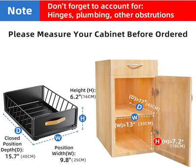 Kitstorack Teleskopschublade, Ausziehbare Schublade für Kabinett Metall Slide Out Organizer mit Grif