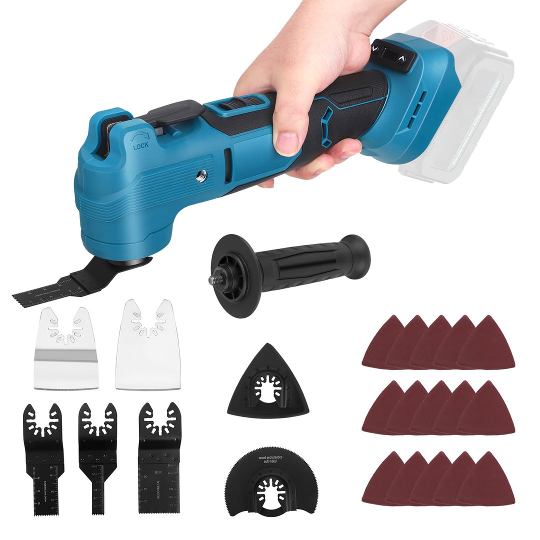 Akku Multifunktionswerkzeug, Multitool mit 6 Einstellbaren Geschwindigkeiten und bürstenlosem Motor,