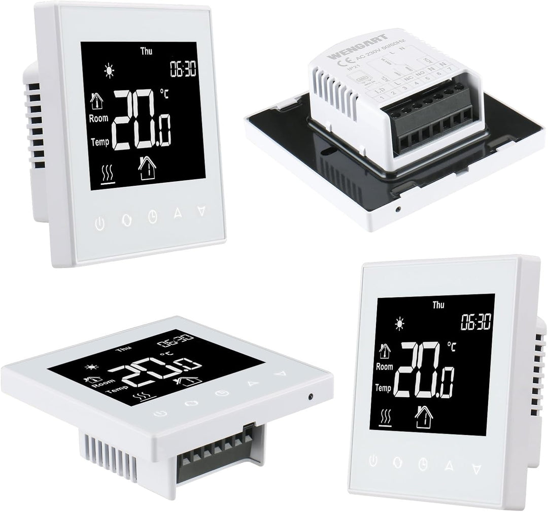 Wengart Raumthermostat Thermostat programmierbar WG505,Unterputz für Gas/Wasser Kessel Fussbodenheiz