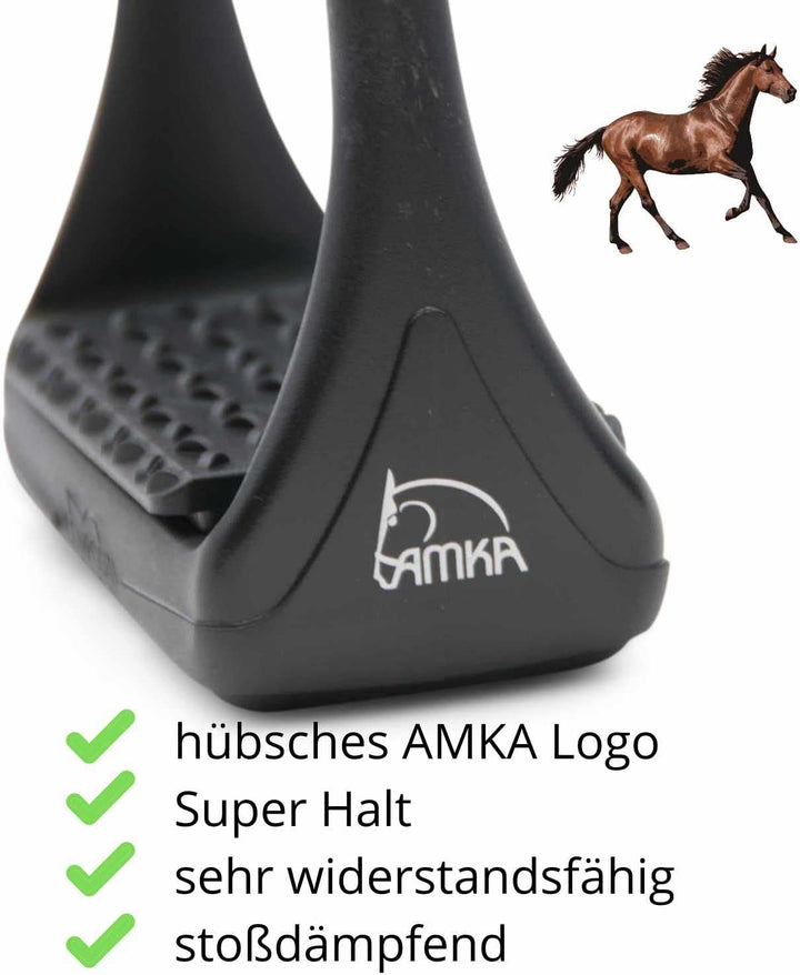 Compositi AMKA Soft Reflex Kunststoff Steigbügel schwarz breit rutschsicher mit Flexibler Tritffläch