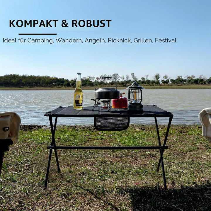 Campingtisch Klappbar,Aluminium Klapptisch Camping Tisch mit Tragetasche und Netztasche,Ultraleicht
