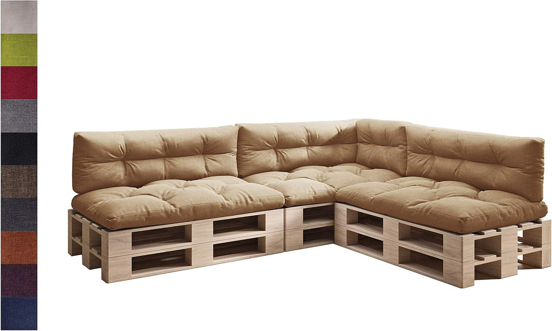 sunnypillow Palettenkissen 7er Set für Europaletten Indoor und Outdoor Palettenpolster Palettensofa
