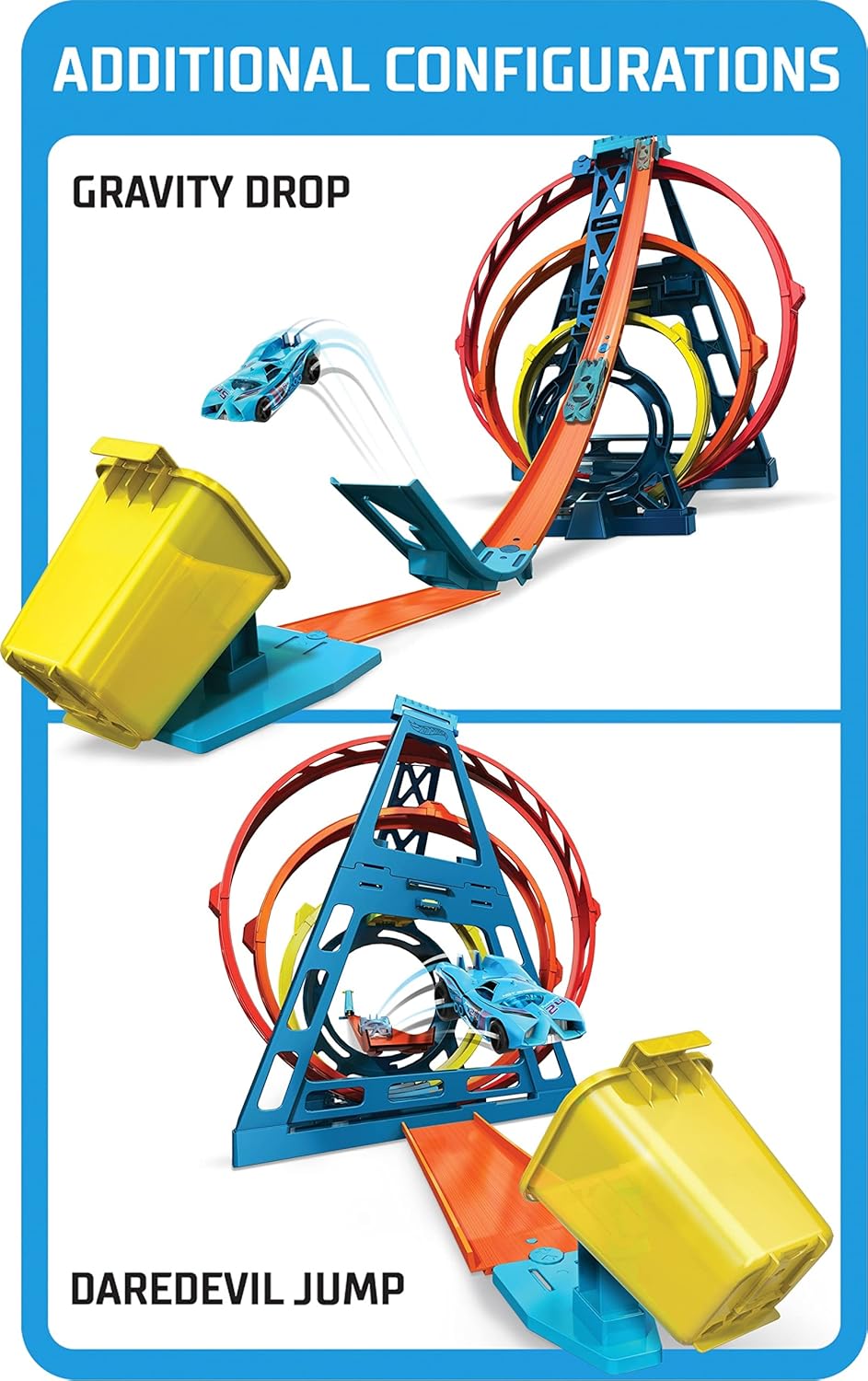 Hot Wheels GLC96 - Track Builder Unlimited Triple Loop Kit, Spielzeug Autorennbahn ab 6 Jahren