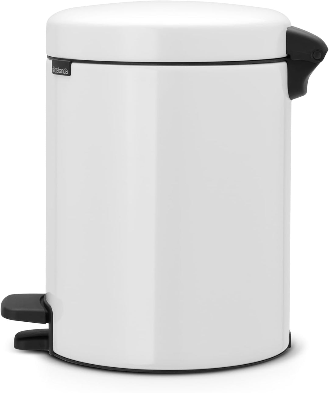 Brabantia Treteimer mit Inneneimer aus Kunststoff, Stahl, 5 Liter, Weiss, 5L 5 Liter White, 5 Liter