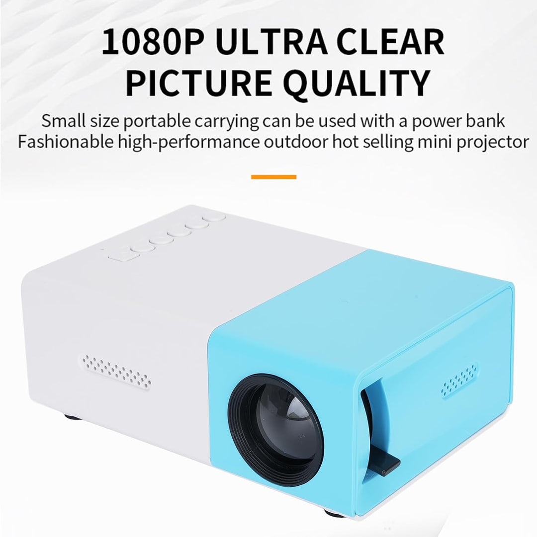 Projektor, 1080p Full HD HiFi Tragbarer Filmprojektor, Smart -Home -Projektor mit HDMI, USB, 3,5 -mm