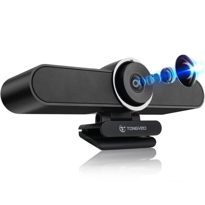 TONGVEO 4K All-in-One Konferenzkamera für Konferenzraum, USB Webkamera mit Dual-Mikrofonen und Lauts