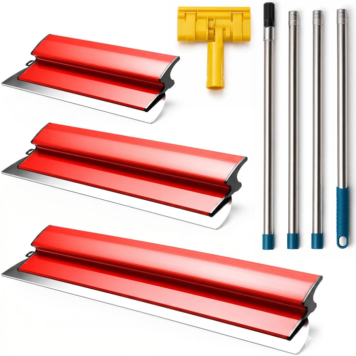 Flächenspachtel Set Professionell – (250mm+400mm+600mm ）Spachtelwerkzeug Set mit 160 cm Teleskopstie