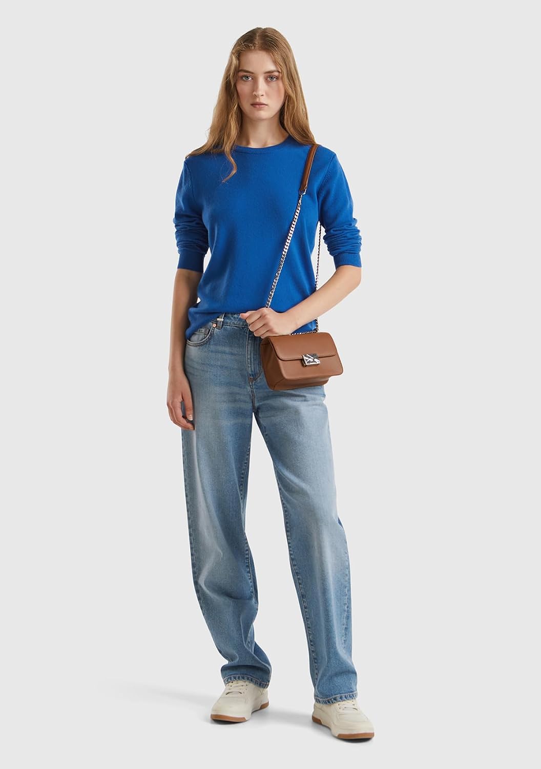 United Colors of Benetton Damen 1002d1k01 Pullover (1er Pack) S Blau, S Blau
