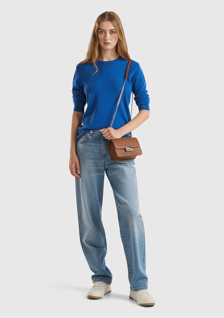 United Colors of Benetton Damen 1002d1k01 Pullover (1er Pack) S Blau, S Blau