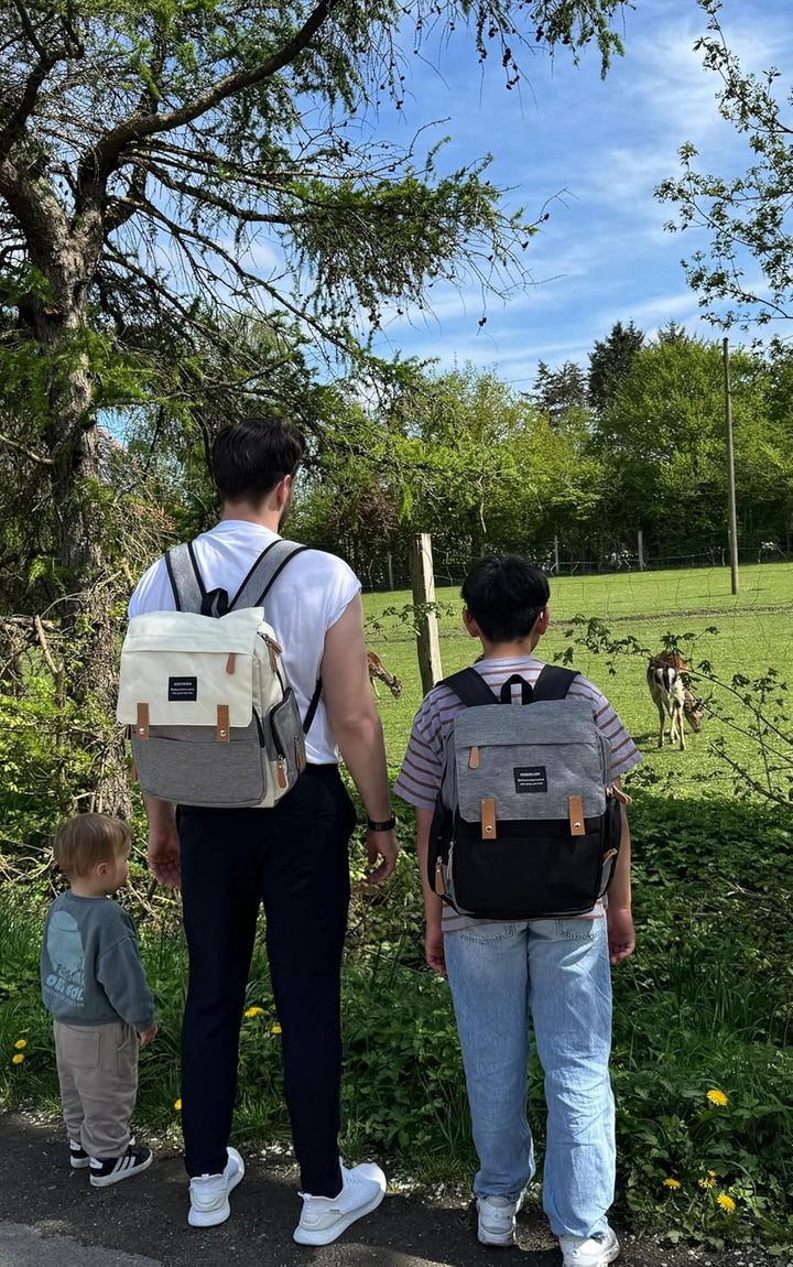 Heberlein Prestige Baby Wickelrucksack - grosse Wickeltasche für Mama & Papa, wasserabweisend mit vi