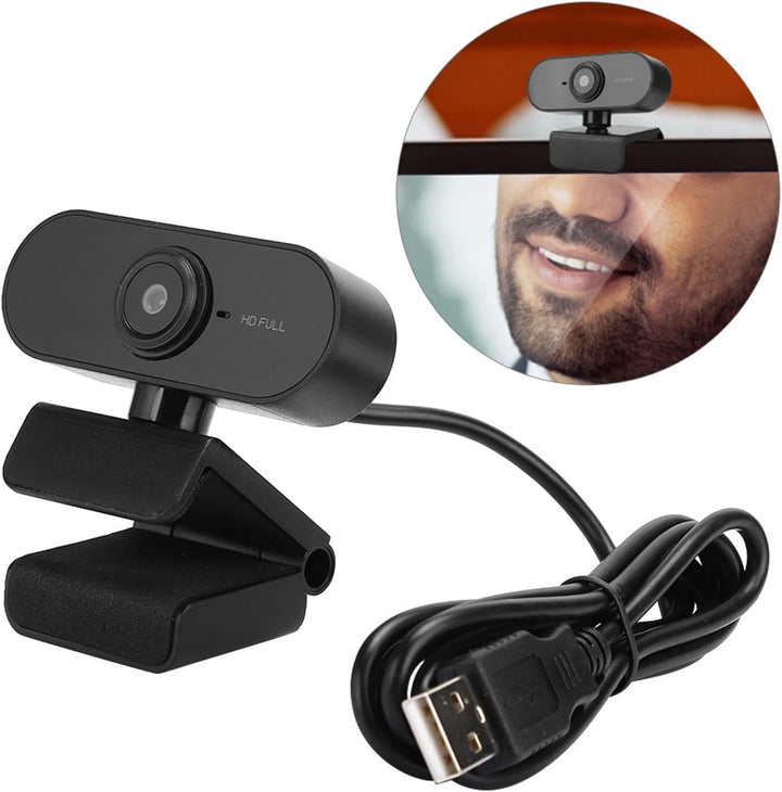Dpofirs HD 1920x1080 Hochauflösende Webcam mit eingebautem Mikrofon, tragbarer USB 2.0-Treiber-Webca