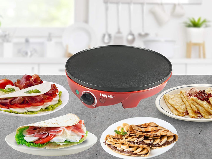 BEPER BT.700Y Crepes Maker für Crêpes, Pfannkuchen und Piadinas - Elektrischer Crepes Maker +, Elekt