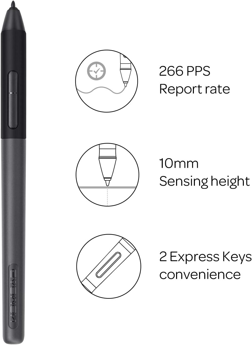 GAOMON ArtPaint AP50 Batterielosem Stift für PD1161 / PD1561 / PD156 Pro Grafik-Display