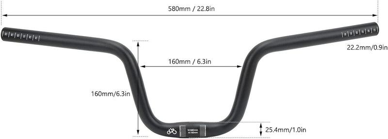 VGEBY Fahrradlenker, Fahrradlenker, Aluminiumlegierung, Fahrradschwalben, Lenker, Fahrraderhöhung, L