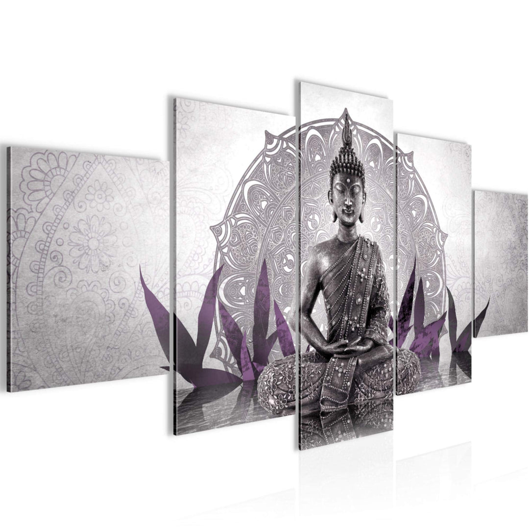 Runa Art Wandbilder Buddha 5 Teilig Bild auf Vlies Leinwand Deko Wohnzimmer Schlafzimmer Orientalisc