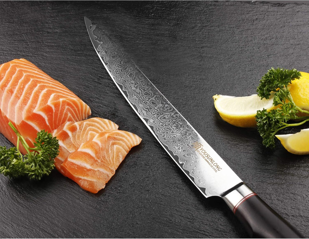 YOUSUNLONG Fleischmesser Filetiermesser Pro Sashimi-Messer 255mm - Rechtshänder - Japanischer VG10-D