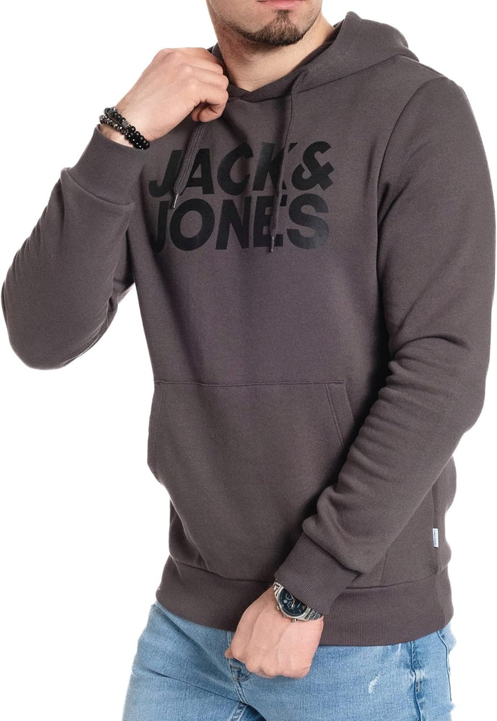 JACK & JONES Herren Jjecorp Logo Sweat Hood Noos Kapuzenpullover S Asphalt (Reg/ Large Print ), S As