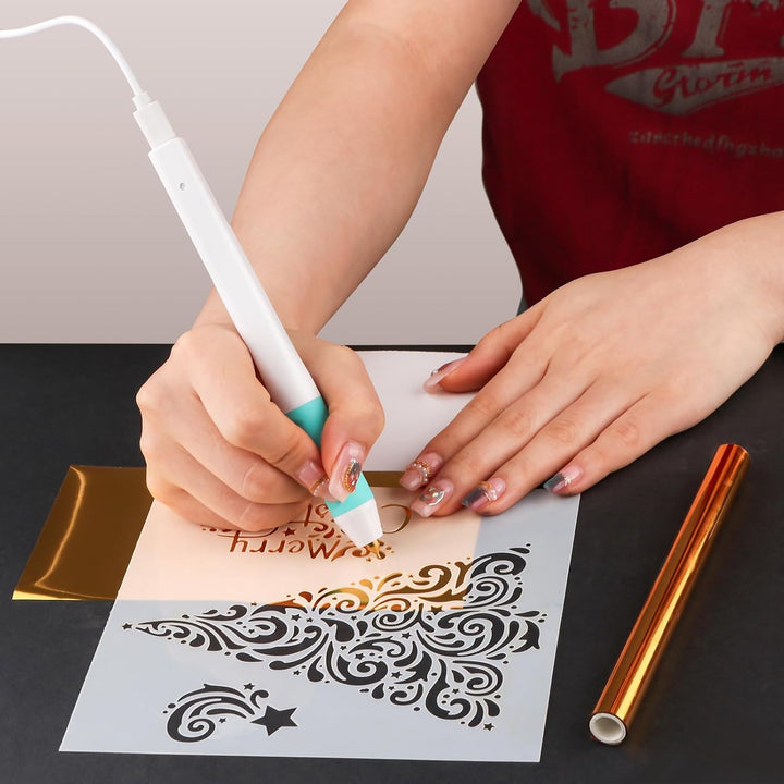 Heissfolienstifte und Heissfolienrollen-Set, Folienfeder-Starter, USB-Wärmefolienstift für Scrapbook