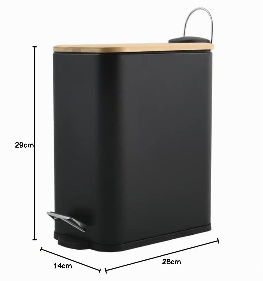 Spirella – 5-Liter-Treteimer, Modell Erik, rechteckig, mit sanftem und geräuschlosem Schliessmechani