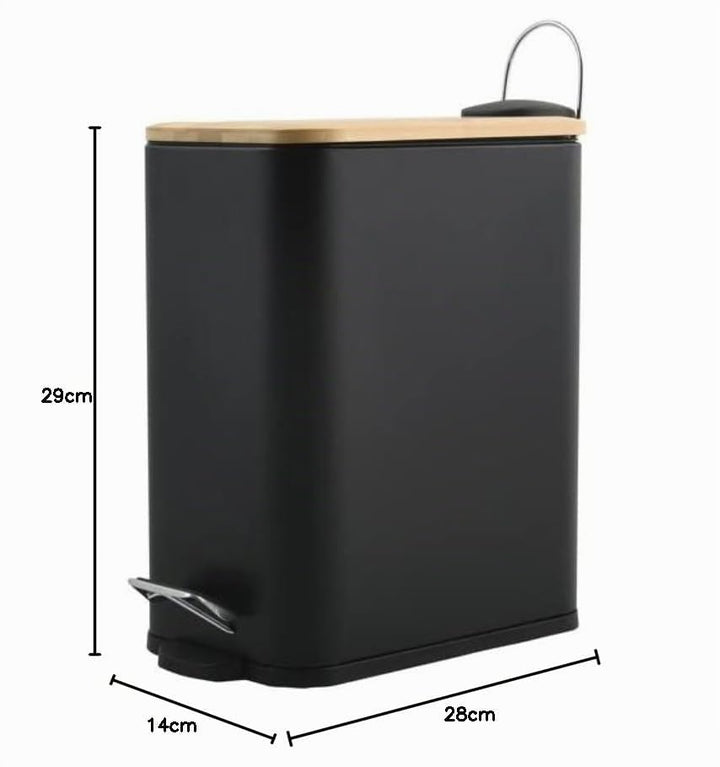 Spirella – 5-Liter-Treteimer, Modell Erik, rechteckig, mit sanftem und geräuschlosem Schliessmechani