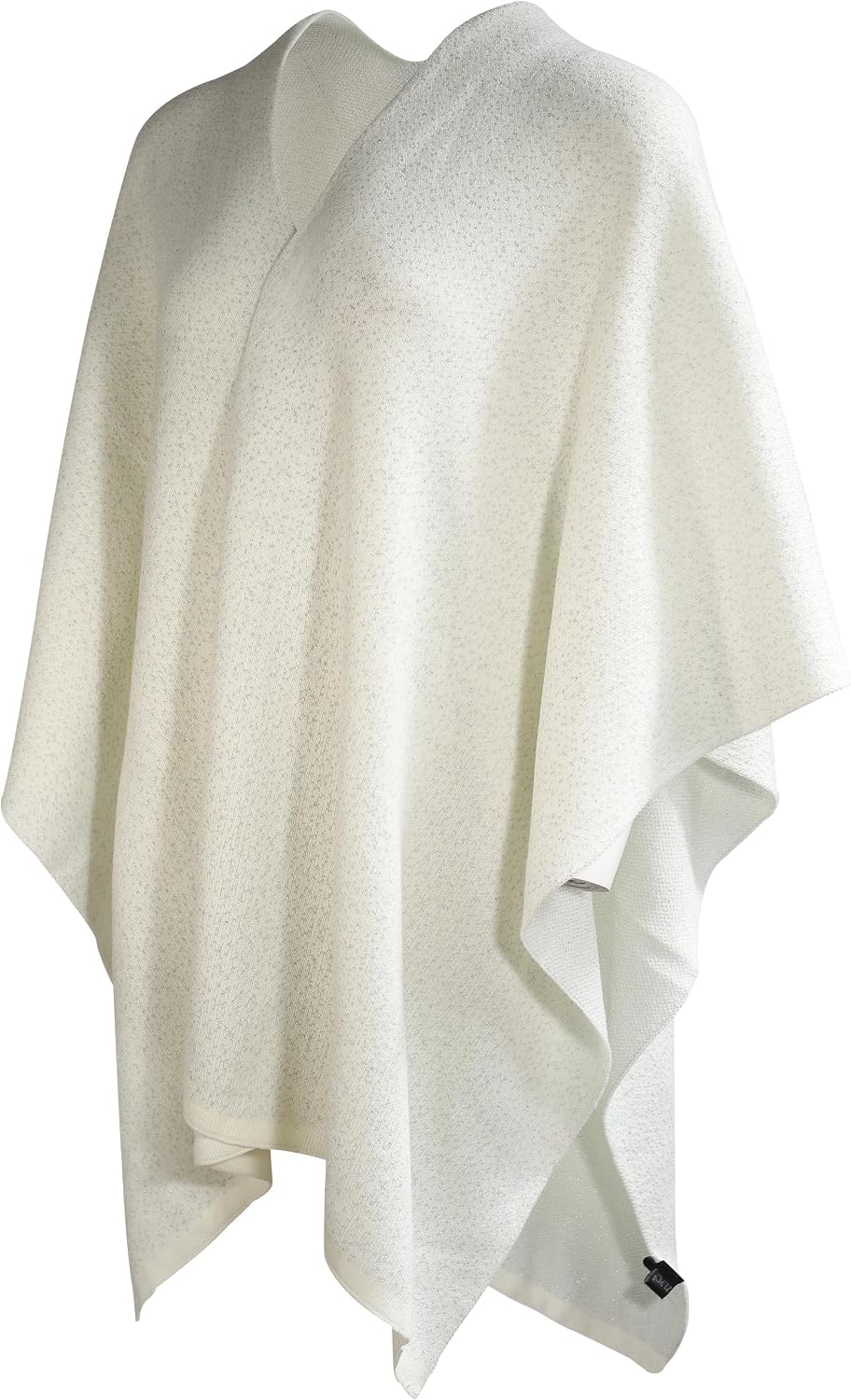 ZLYC Damen Weiche Schlichte Poncho Capes Retro Cardigans Pullover Reines Weiss, Reines Weiss