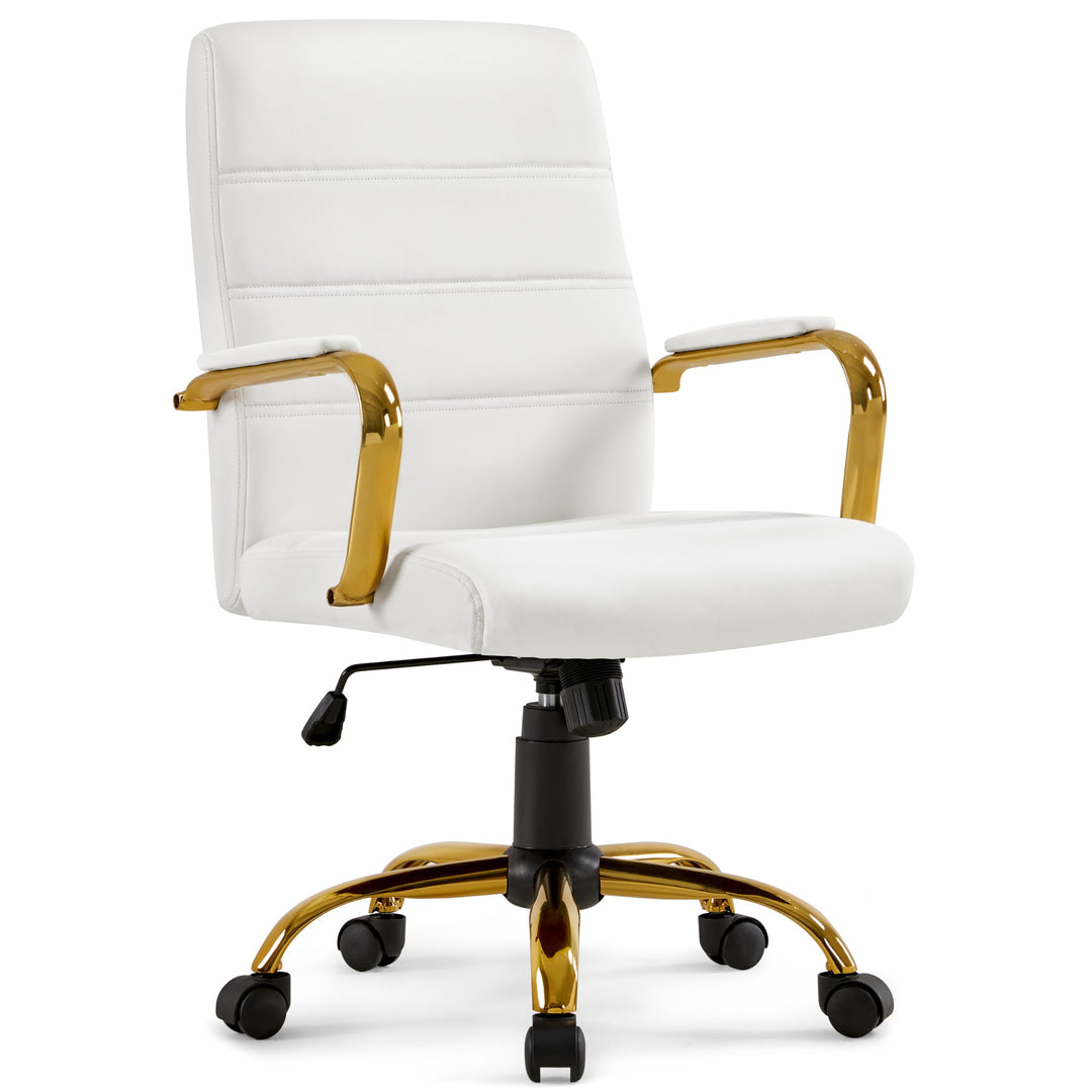 Yaheetech Bürostuhl ergonomischer Schreibtischstuhl, Drehstuhl mit Rollen, Bürohocker mit Armlehnen,