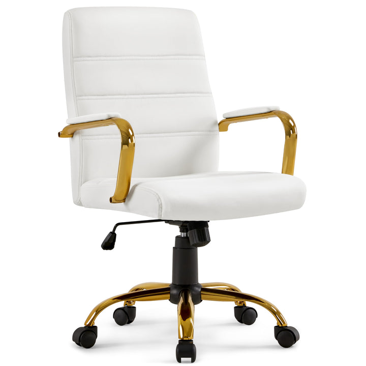 Yaheetech Bürostuhl ergonomischer Schreibtischstuhl, Drehstuhl mit Rollen, Bürohocker mit Armlehnen,