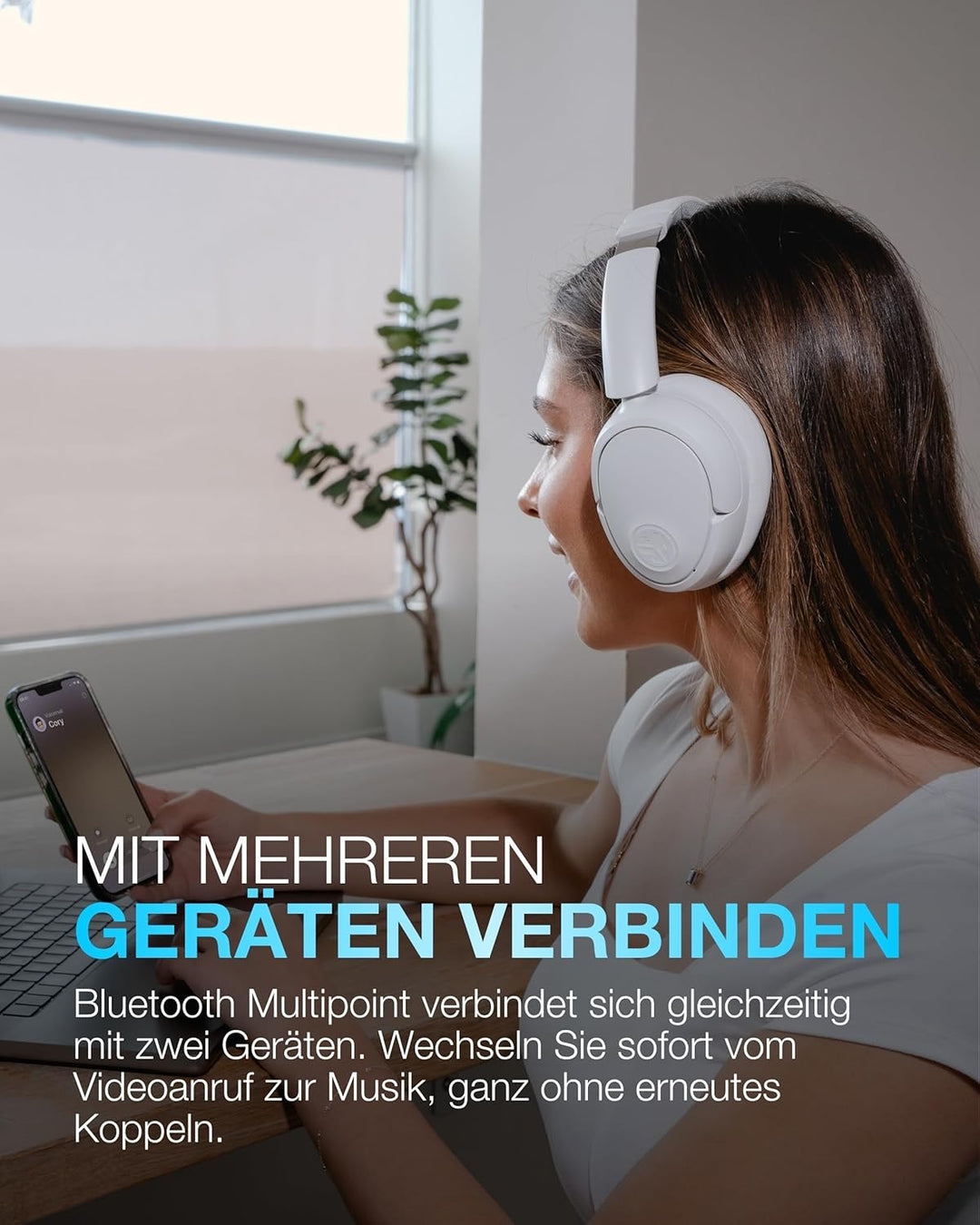 JLab JBuds LUX ANC Smart Noise Cancelling Over Ear Kopfhörer Bluetooth kabellos mit Mikrofon und akt