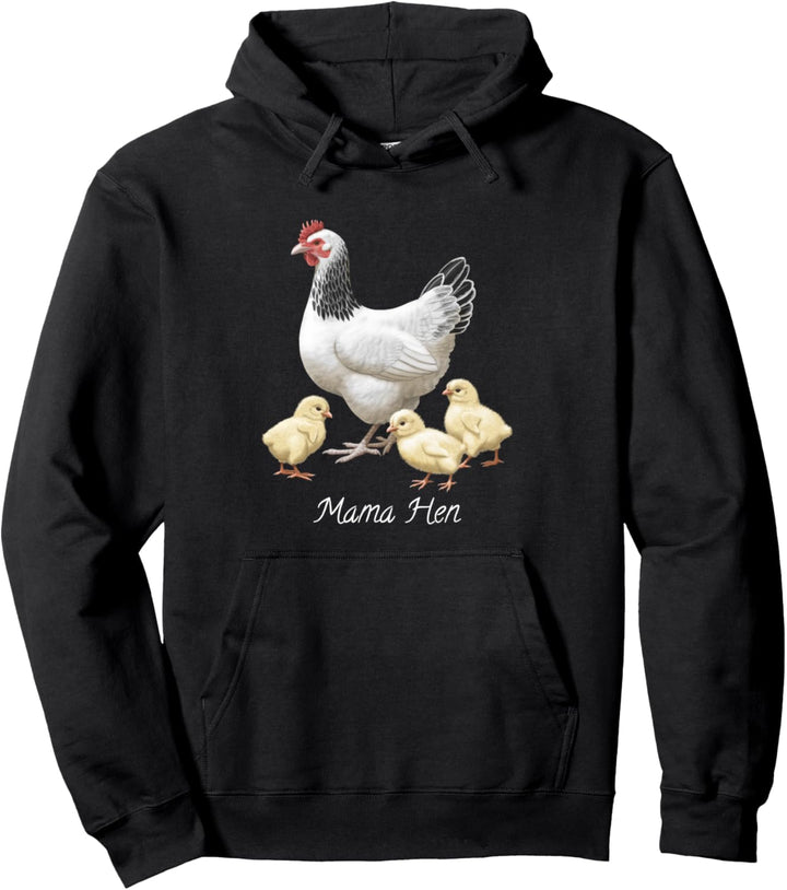 Mama Hen Sussex Huhn und 3 Baby Küken Pullover Hoodie