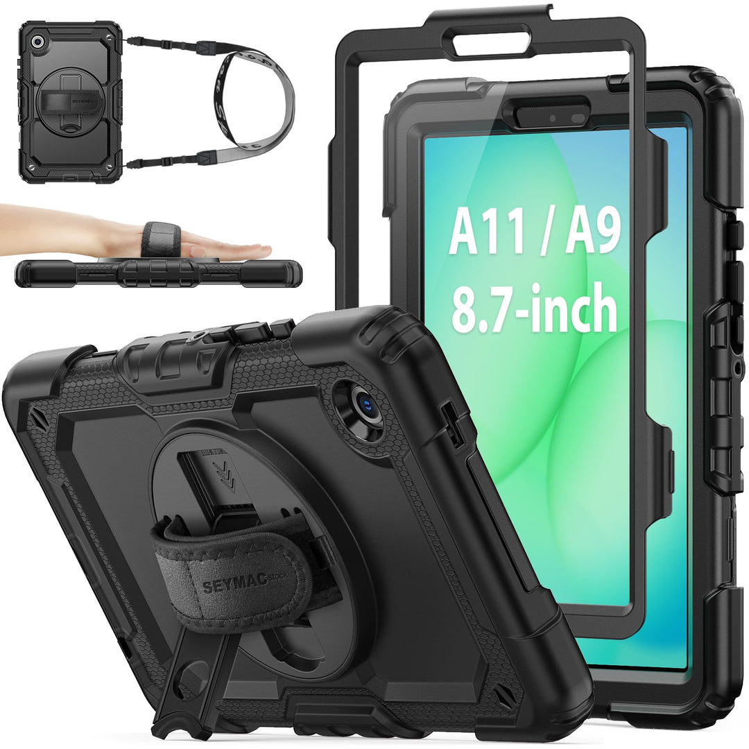 SEYMAC stock Hülle für Samsung Galaxy Tab A11/A9 8,7 Zoll 2025/2023, Stossfeste Hülle mit Displaysch