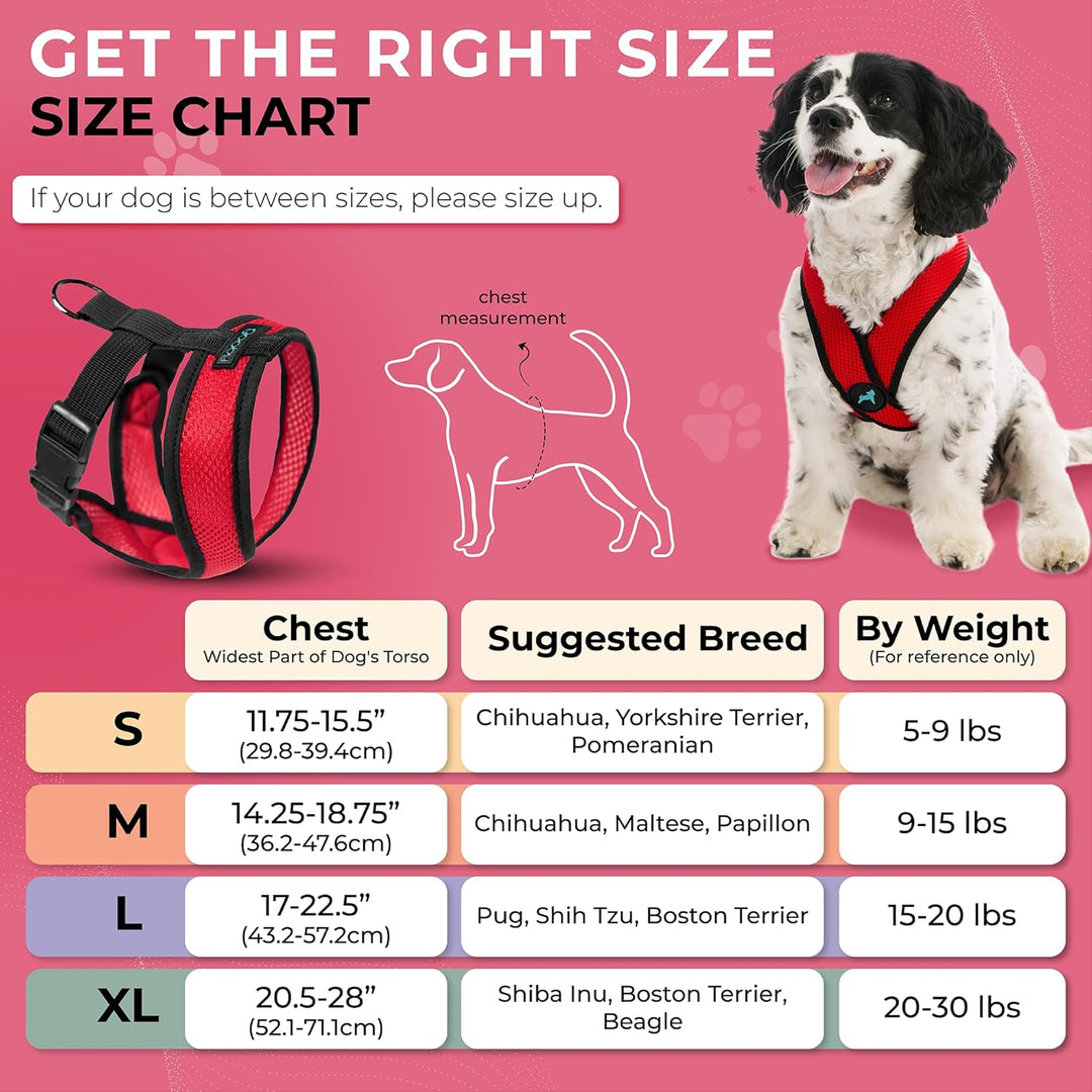 Gooby Comfort X Head In Harness – Rot, Gross – No Pull Kleine Hundegeschirr, Patentierter Würgefreie