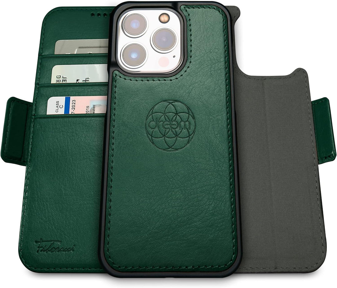 Dreem Fibonacci iPhone 14 Pro Max Brieftaschen-Etui / 2-in-1 stossfestes Etui und abnehmbares Folio