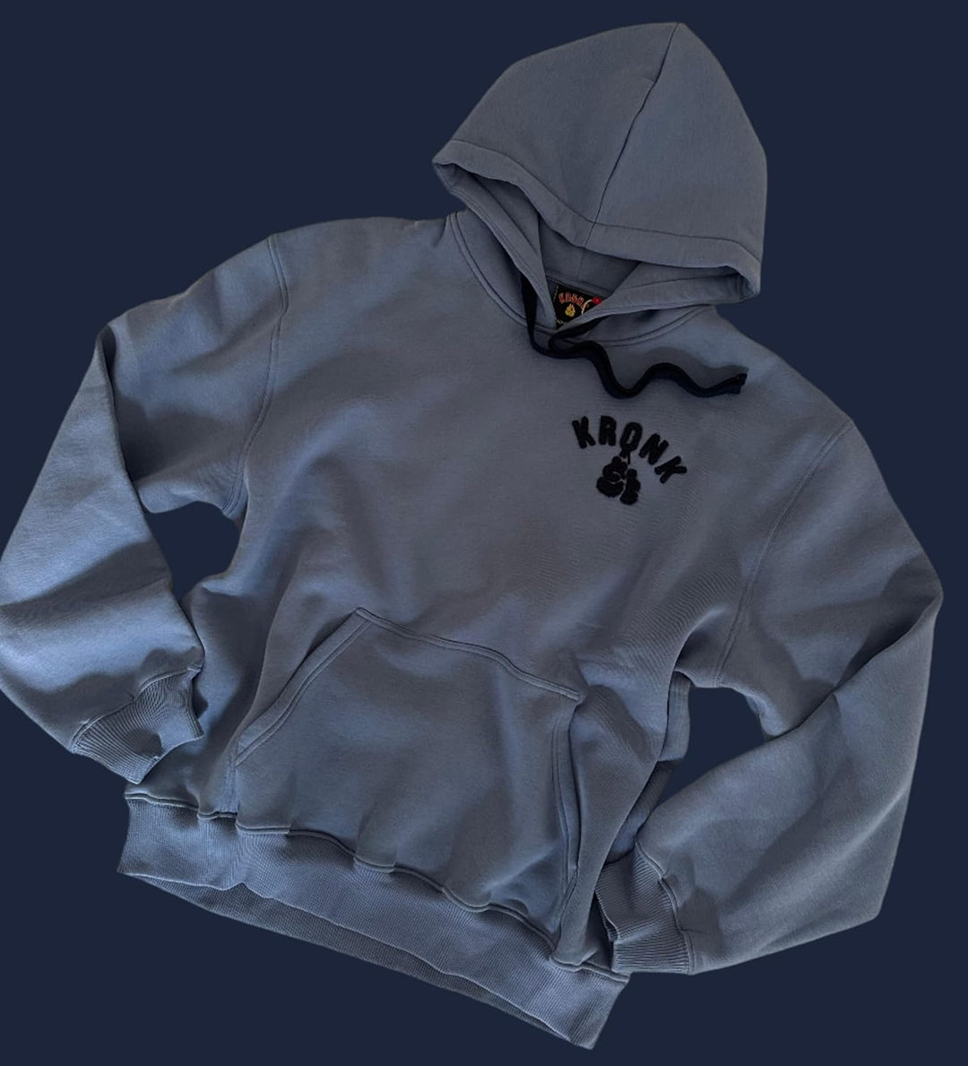 Kronk Detroit Applique Herren Hoodie Regular Fit L Boxteam Steel Blue, L Boxteam Steel Blue