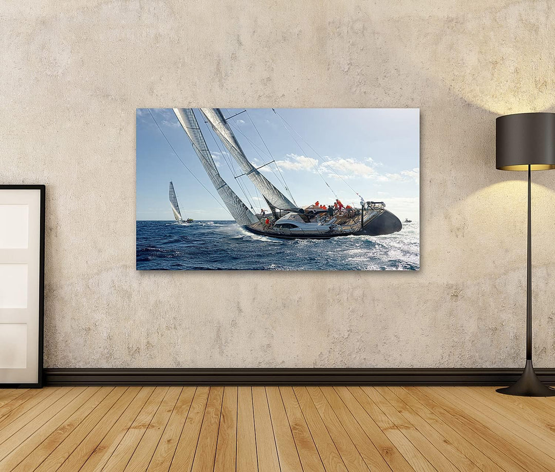 islandburner Bild auf Leinwand Segeln Yacht Rennen Yachting Yachten Meer Zwei Regatta Unter Segeln B