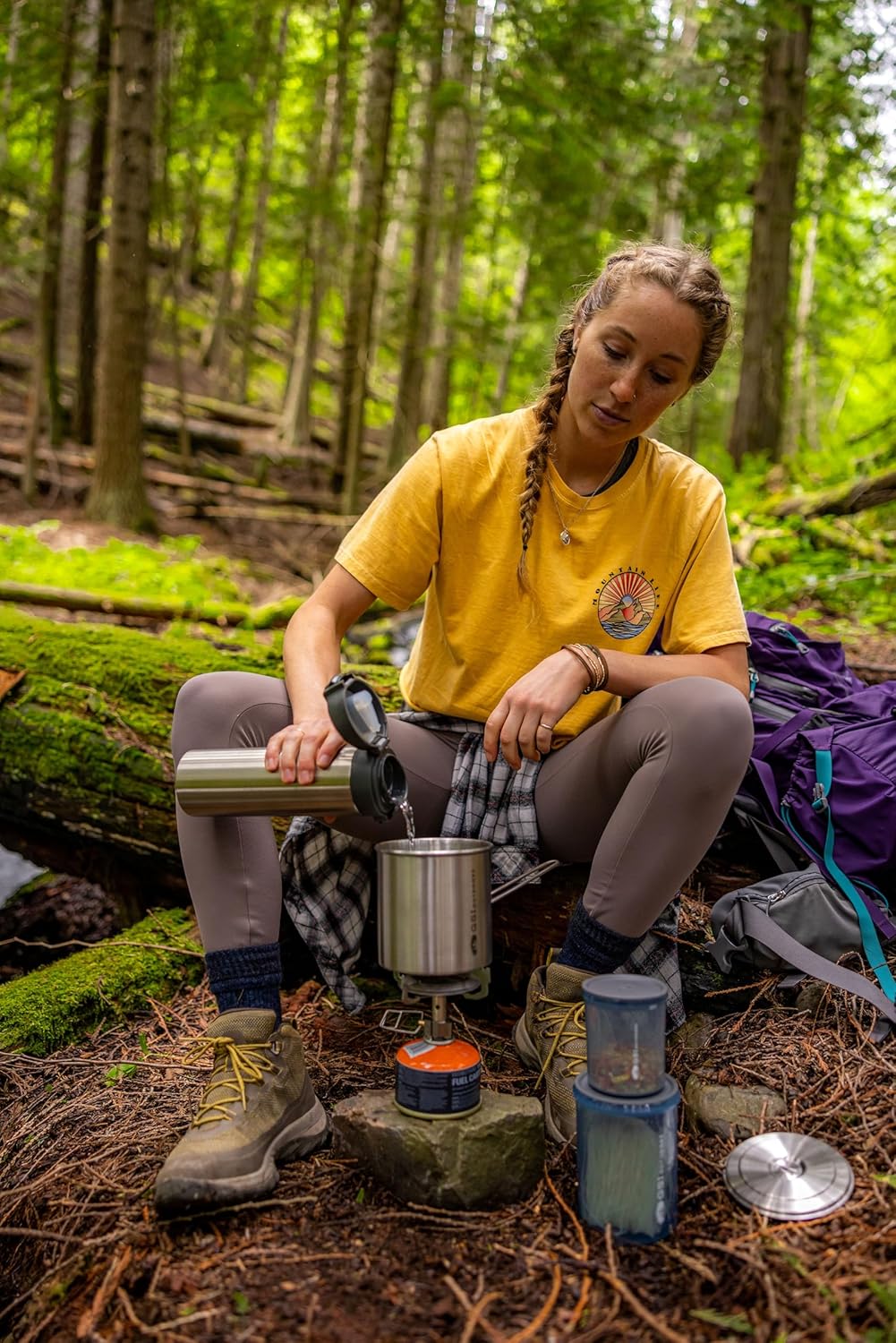 GSI Outdoors Glacier Edelstahl Minimalistisches Ultraleichtes Kochsystem-Set, perfekt für einen Back