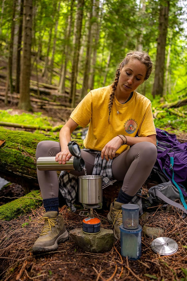 GSI Outdoors Glacier Edelstahl Minimalistisches Ultraleichtes Kochsystem-Set, perfekt für einen Back