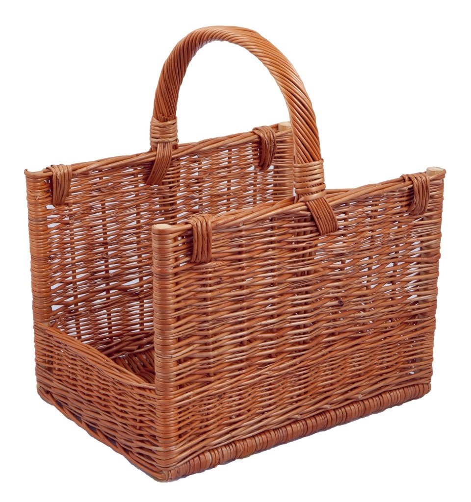 Kaminholzkorb rechteckig, braun, T 39cm x B 32cm x H 29cm, T 39cm x B 32cm x H 29cm