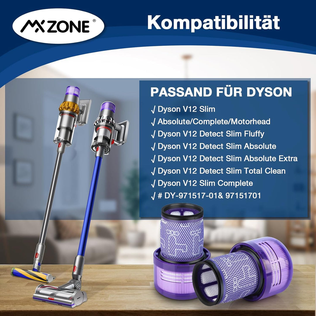MXZONE HEPA Filter für Dyson V12 Detect Slim Absolute Extra Waschbar Ersatzteile V12 Filter Ersatz Z