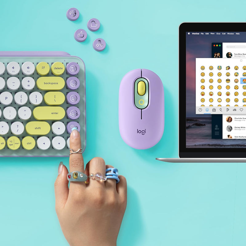 Logitech POP Keys Mechanische kabellose Tastatur mit anpassbaren Emoji-Tasten, US QWERTY-Layout - Gr