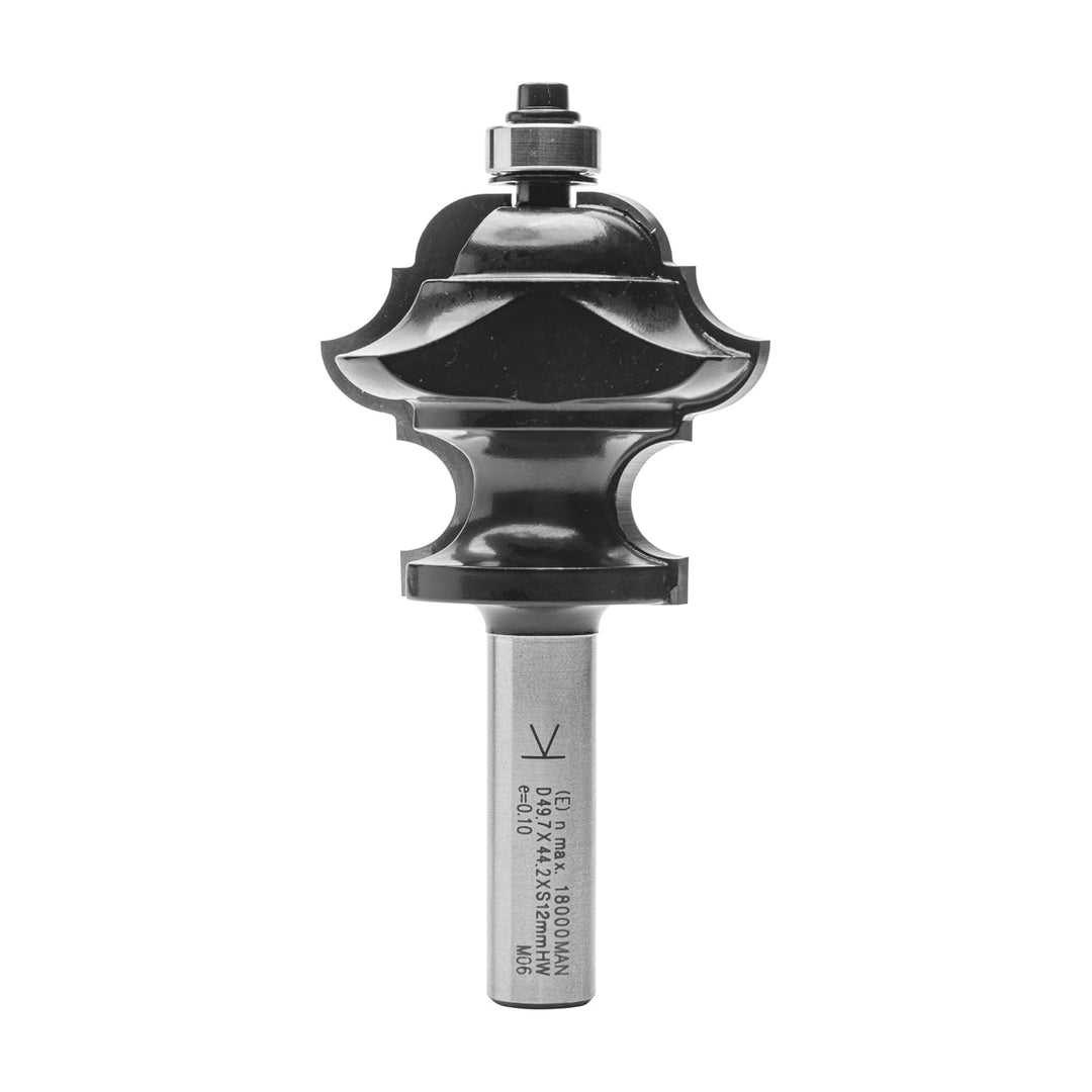 ENT 15540 Multiformfräser HW, Schaft (S) 12 mm, Durchmesser (D) 49,7 mm, NL 44 mm, R1 6 mm, R2 8 mm,