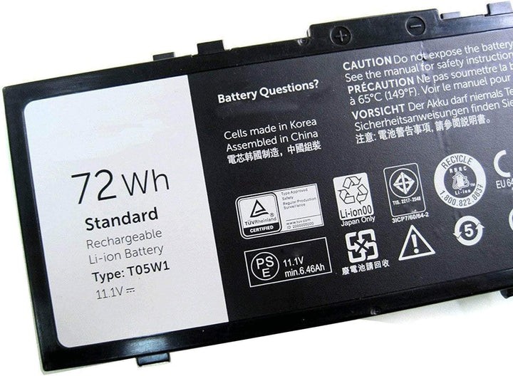 11.1V 72Wh T05W1 Laptop Battery Compatible with Dell Precision M7710 Series