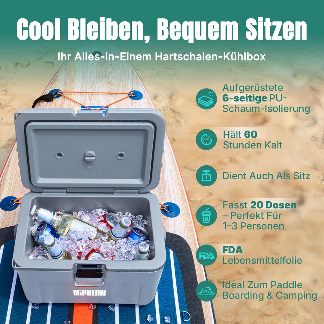 Niphean 4-lagige isolierte SUP Kühlbox – Sup Kühltasche 60 Stunden Kälteerhalt, als Sitz auf dem Pad