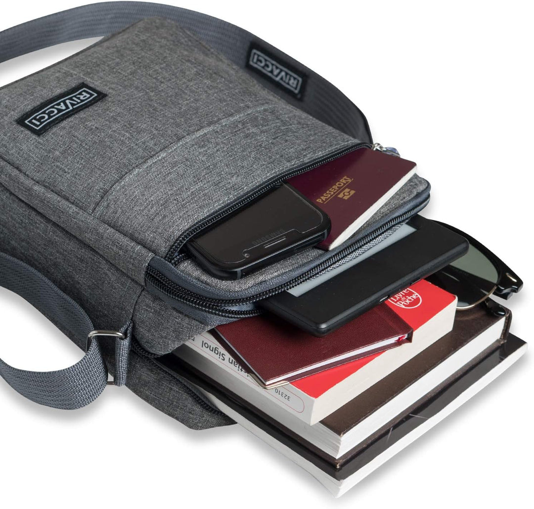 Rivacci Umhängetasche Schultertasche für Herren, Damen und Jungen, Kuriertasche aus Canvas, Herrenta